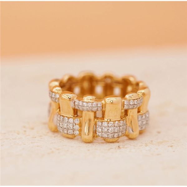 18K Gold Diamond Woven Ring