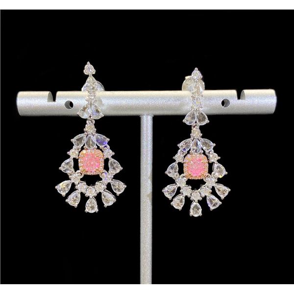 Pink Diamond Earrings