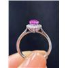 Image 2 : Unheated Padparadscha Sapphire Diamond Ring  Description (English):
