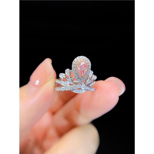 Pink Diamond Crown Ring
