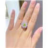 Image 2 : Green Diamond Floral Engagement Ring