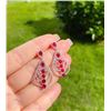 Image 1 : 18k Gold Pigeon Blood Ruby Earrings