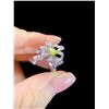 Image 2 : Green Diamond Oval Bow Knot Engagement Ring