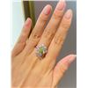 Image 3 : Green Diamond Oval Bow Knot Engagement Ring