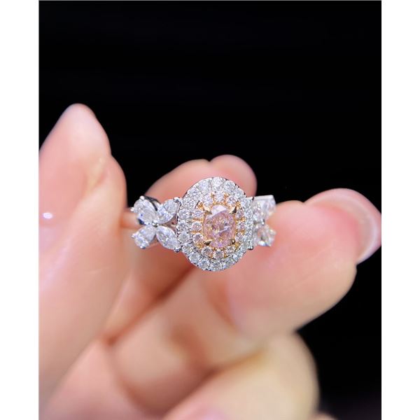 Pink Diamond Oval Engagement Ring