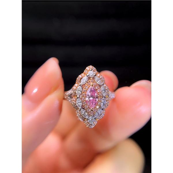 Pink Marquise Diamond Engagement Ring