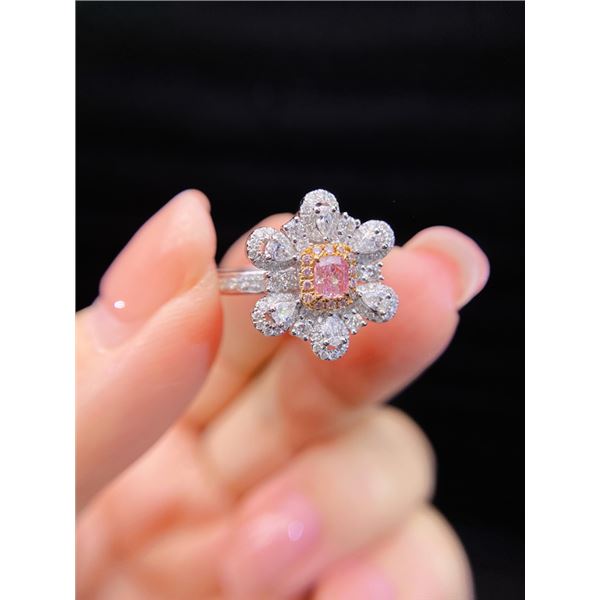 Pink Diamond Floral Engagement Ring