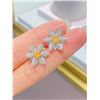 Image 1 : 18K Gold Yellow Diamond Flower Earrings