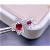 Image 2 : Natural Ruby and Diamond Four-Leaf Clover Earrings