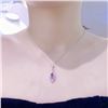 Image 3 : Pink Sapphire Teardrop Diamond Pendant