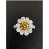 Yellow Diamond Flower Halo Ring