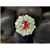 Natural Unheated â€œPigeonâ€™s Bloodâ€ Ruby Bloom Ring