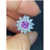 Natural Unheated Padparadscha Sapphire Cluster Ring