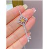 Yellow Diamond Square Key Pendant Necklace