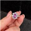 Pink Gem Petal-Halo Ring