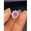 Natural Unheated Padparadscha Sapphire Halo Ring