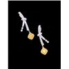 Bow-Knot Yellow Diamond Drop Earrings