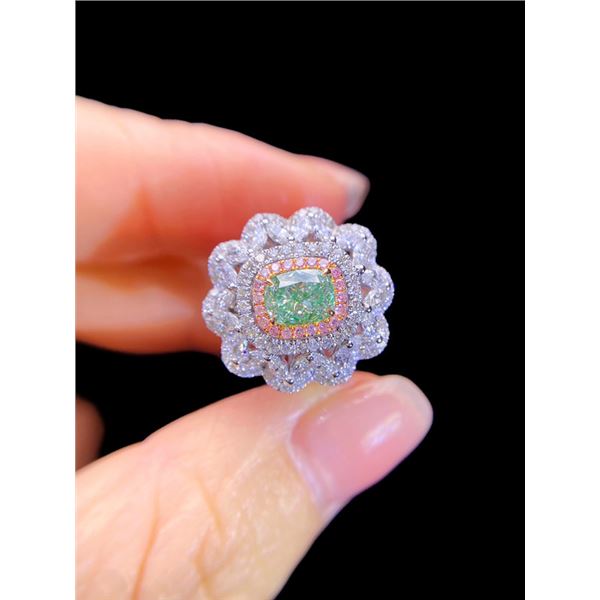 Pure Green Diamond Ring