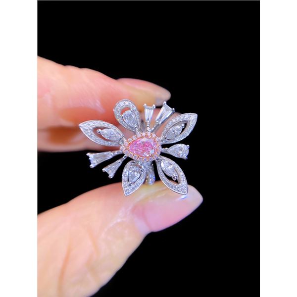 Pink Teardrop Diamond Ring