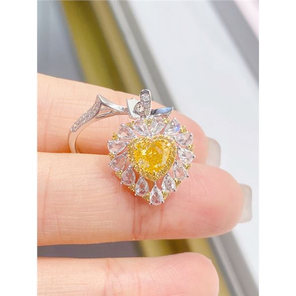 1-Carat Yellow Diamond Heart Ring