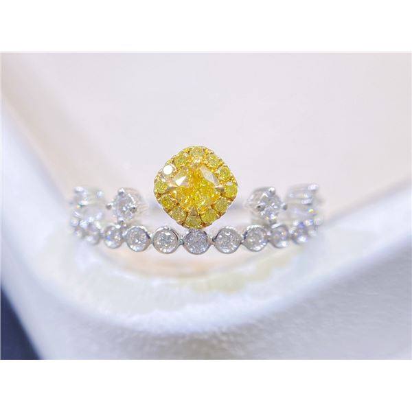 Vintage Yellow Crown Diamond Ring