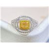 Yellow Double Halo Diamond Ring