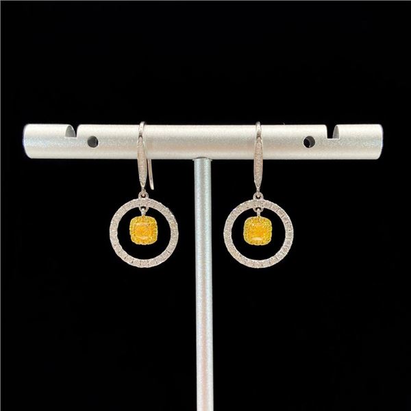Yellow Diamond Donut Earrings