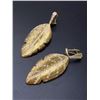 18K Gold Brushed Leaf Earrings