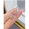 Yellow Diamond Flower Stud Earrings