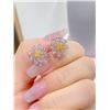 Image 2 : Yellow Diamond Flower Stud Earrings