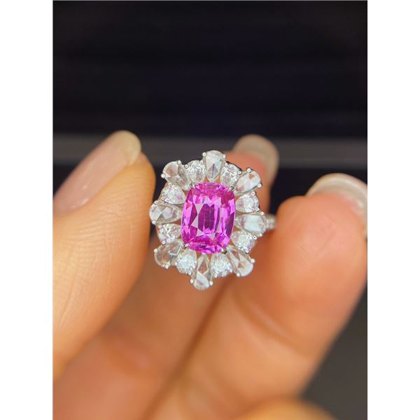 Unheated Padparadscha Sapphire Ring