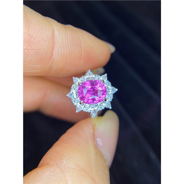 Unheated Pink Sapphire Ring