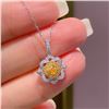 Curved Petal Yellow Diamond Necklace
