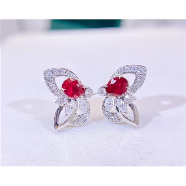 Ruby Butterfly Earrings