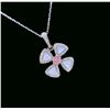 Pink Diamond & White Mother-of-Pearl Clover Necklace