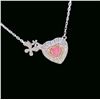 Butterfly Accent Pink Diamond Necklace