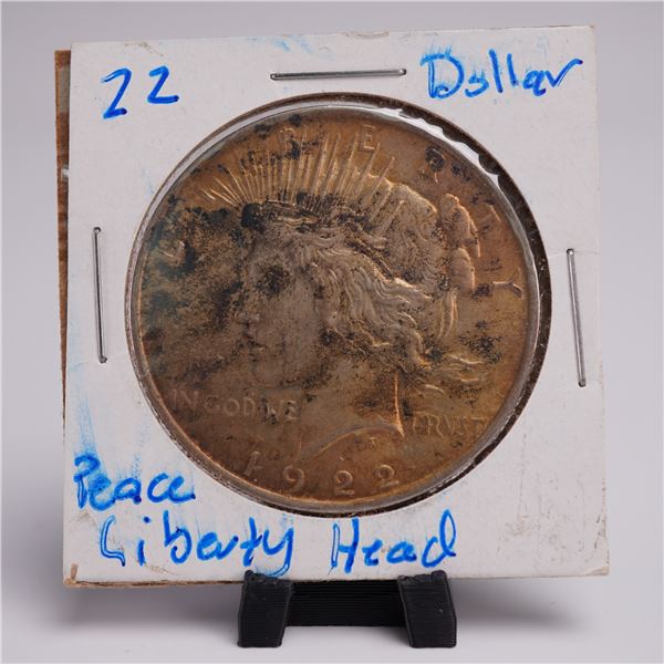 1922 Peace Dollar Silver One Dollar Coin