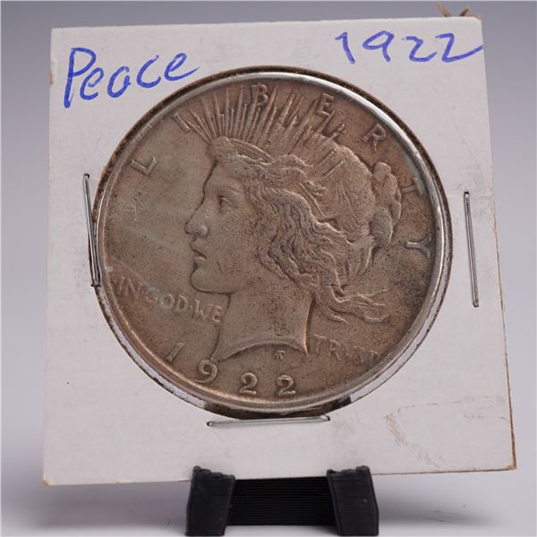 1922 Peace Dollar Silver One Dollar Coin