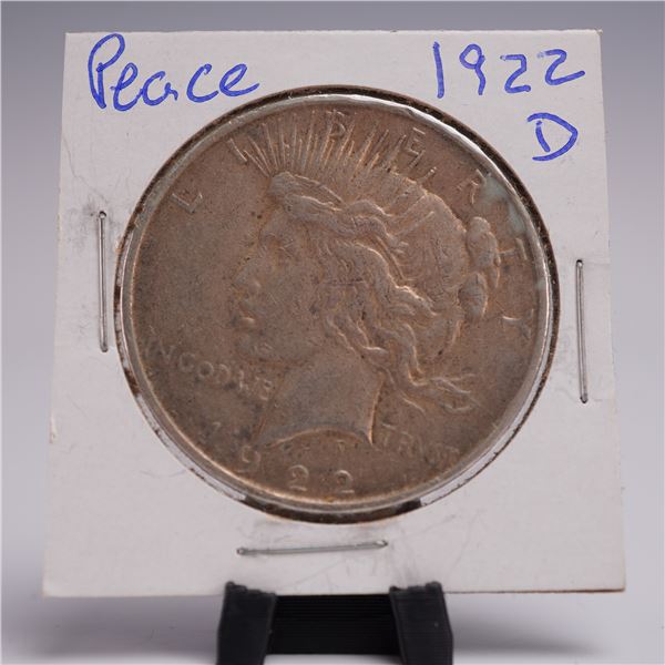 1922-D Peace Dollar Silver One Dollar Coin