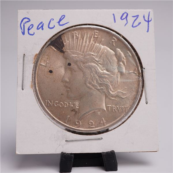1924 Peace Dollar Silver One Dollar Coin