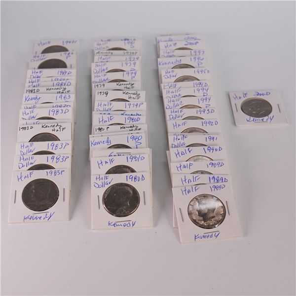 61pc Kennedy Half Dollars 1983 to 2000