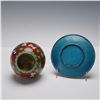 Image 3 : 2pc Chinese Cloisonne Enamel Group, Vase & Plate