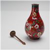 Image 4 : Chinese Cloisonne Red Floral Snuff Bottle