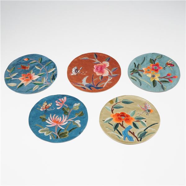 5pc Dun Huang Silk Floral Art Patches