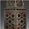 Image 2 : Moroccan Metal and Glass Arabesque Metalwork Hanging Lantern