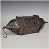Image 4 : Moroccan Metal and Glass Arabesque Metalwork Hanging Lantern