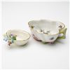 Image 1 : 2pc Herend Rothchild Bird Leaf Dish & Dresden Saxony Floral Dish