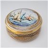 Image 1 : Halcyon Days Lidded Enamel Box with Sailing Boat Design