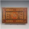 Image 4 : Middle Eastern Inlaid Wood Box with Geometric Mosaic Design