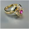 Image 2 : 14k Gold Ruby and 0.60ctw Diamond Ring
